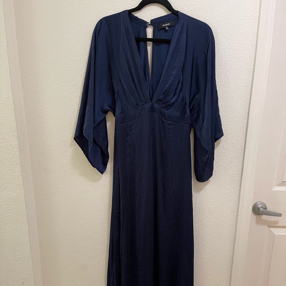 VICI Collection Satin Tie Back Kimono Maxi Dress